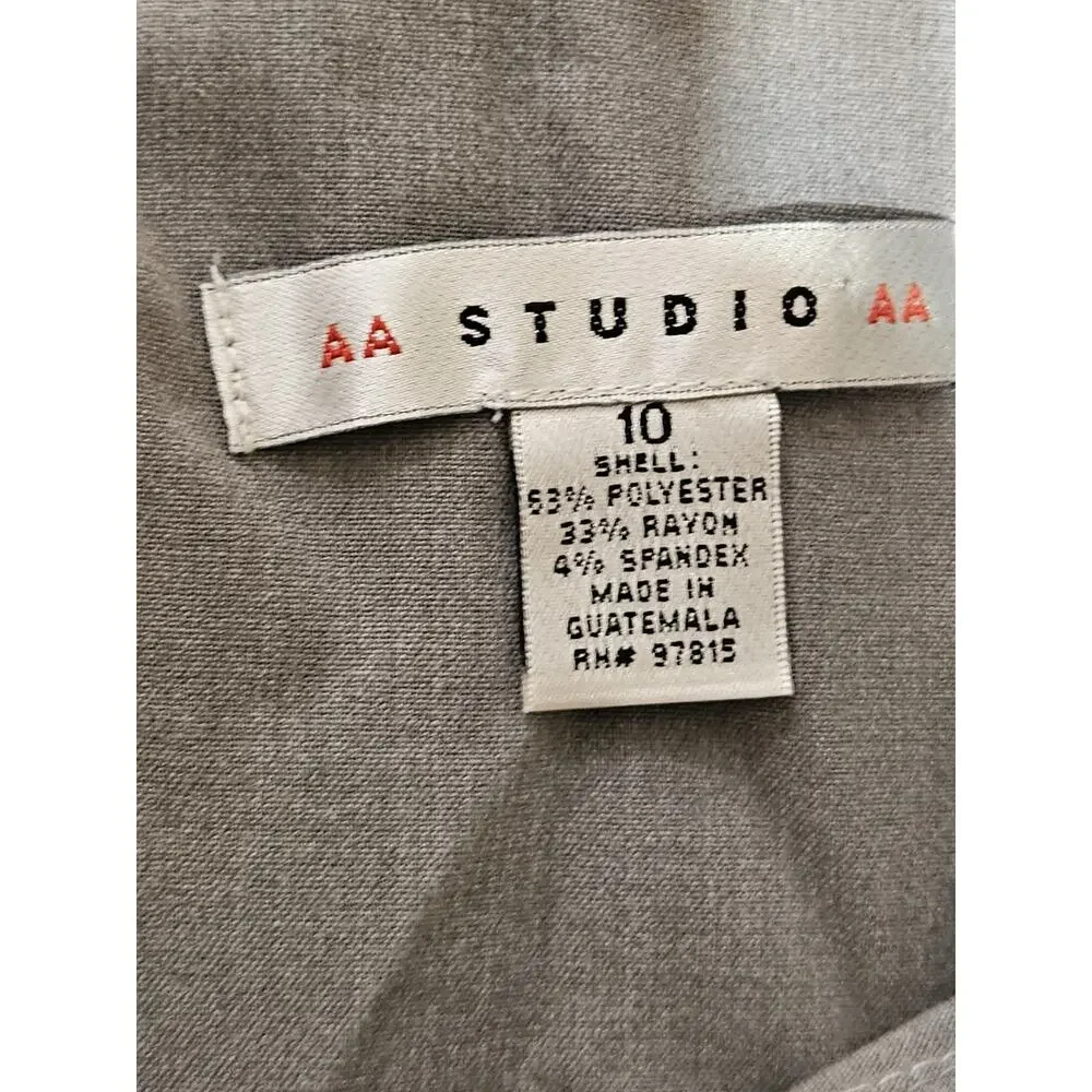Studio Dress Womens 10 Gray Black Sleeveless Mid Length Business Casual Dress - Picture 5 of 10